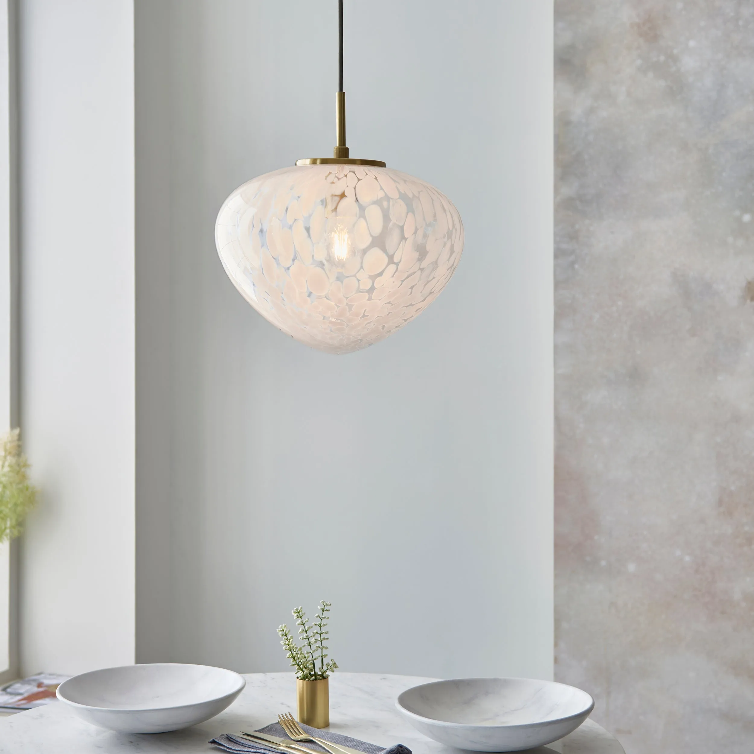 Amos Confetti Single Pendant Satin Brass