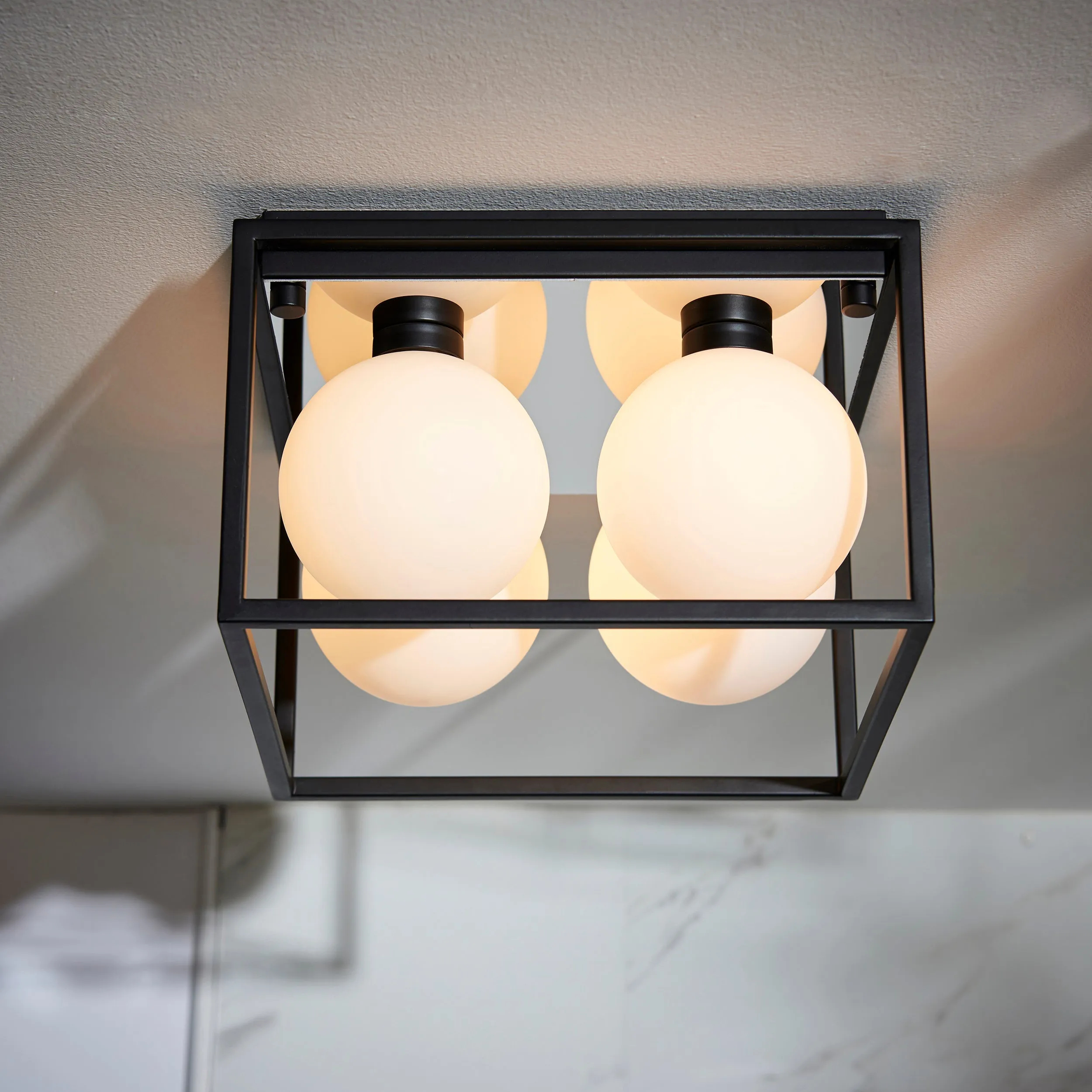 Amos Triton 4 Bathroom Ceiling Light Matt Black