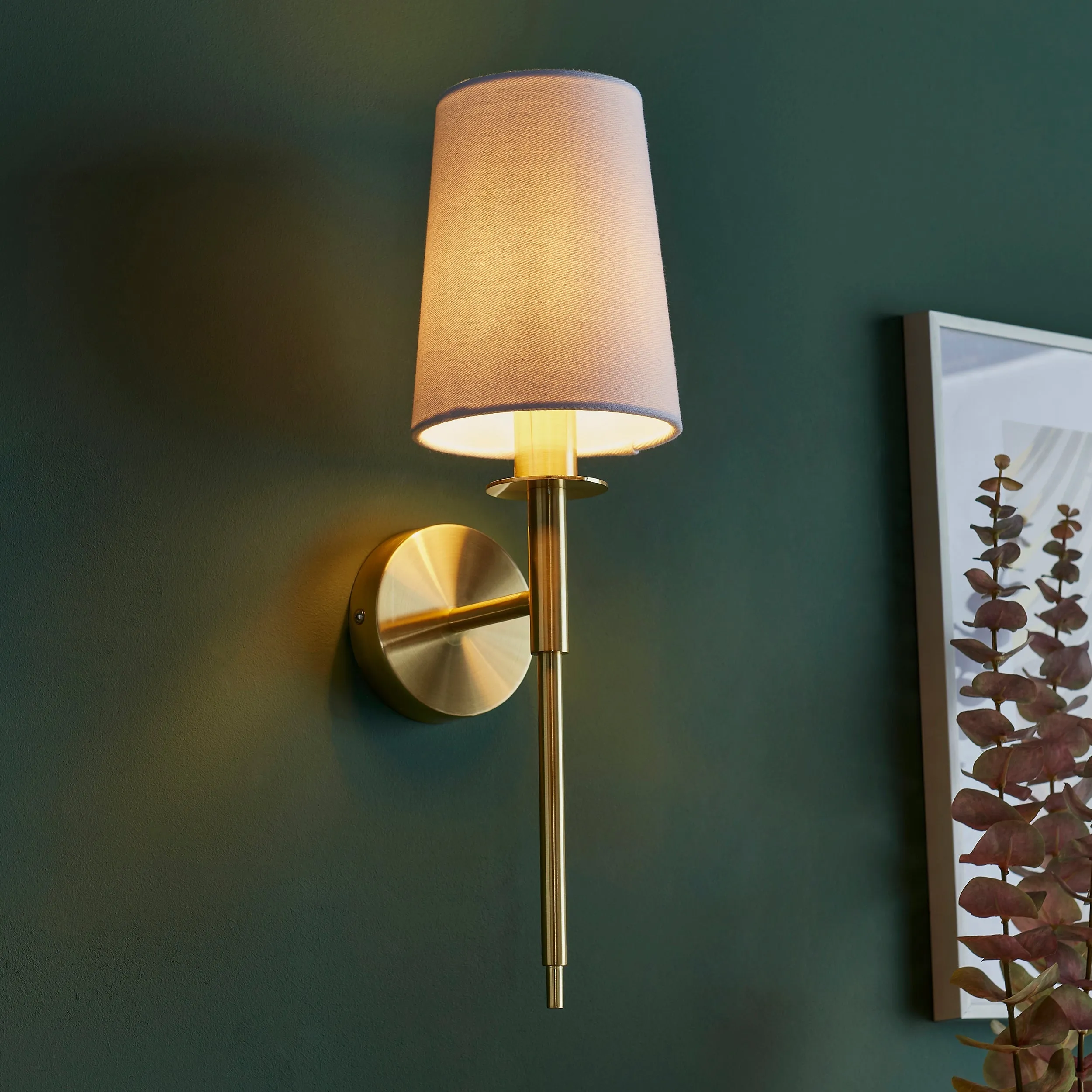 Amos Westminster Wall Light Satin Brass