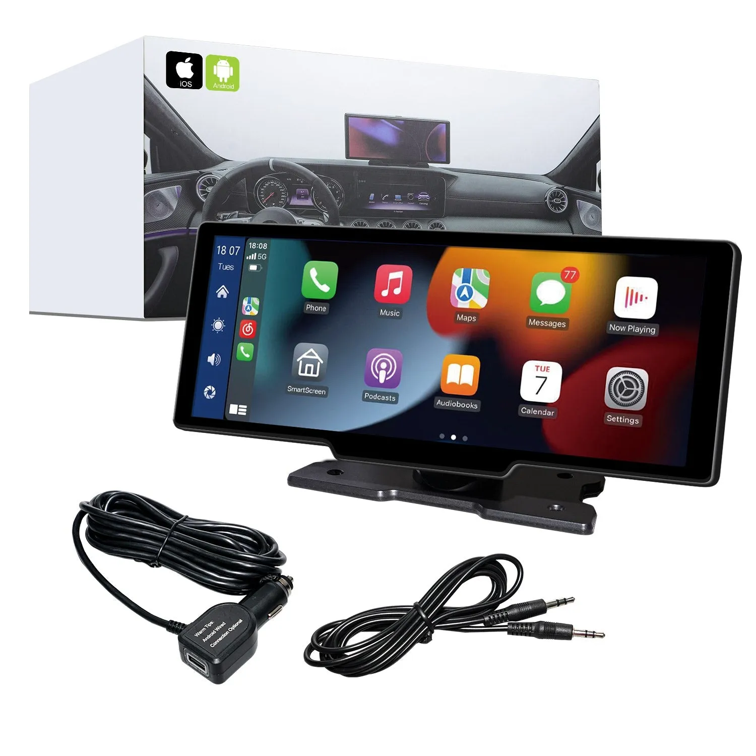 AUTOLIZER Double Din Carplay,10 Inch, Full HD Touch Screen