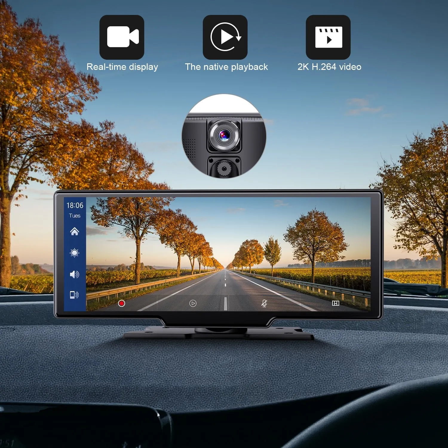 AUTOLIZER Double Din Carplay,10 Inch, Full HD Touch Screen