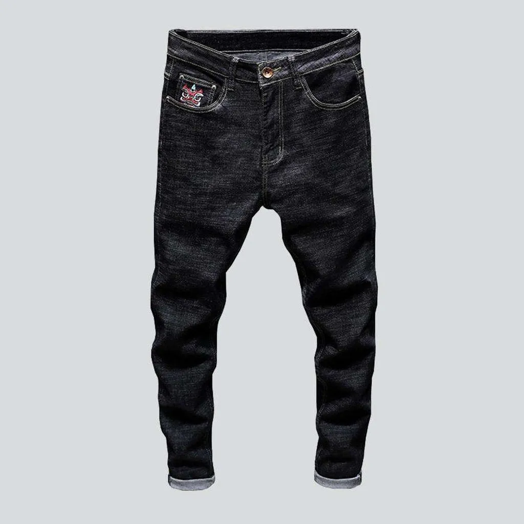 Back pocket embroidery men jeans