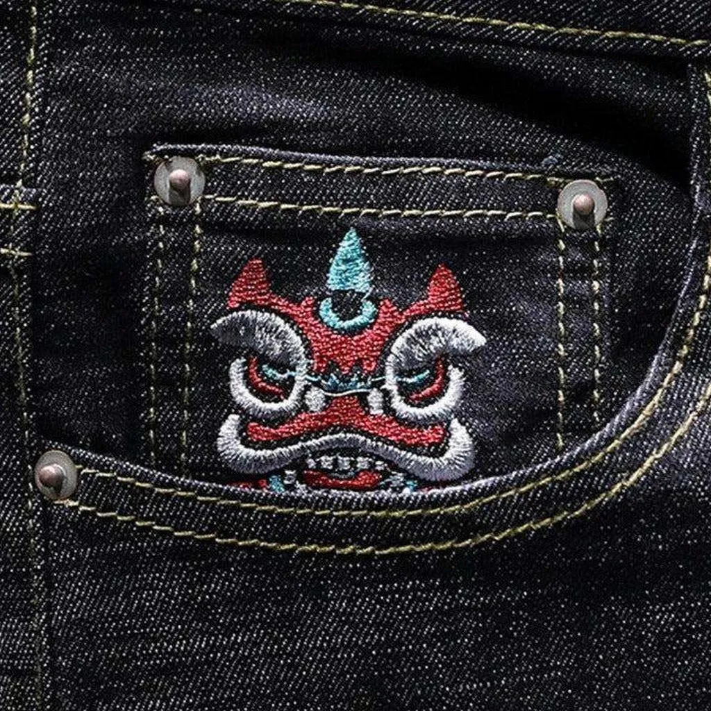 Back pocket embroidery men jeans