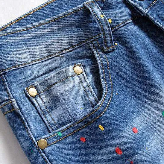 Badge embroidery jeans for men