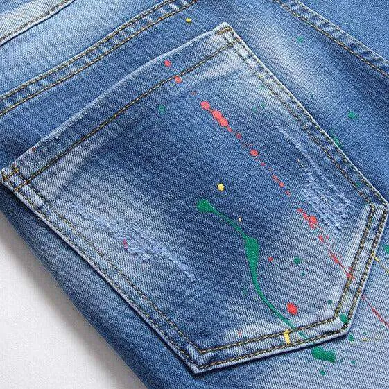 Badge embroidery jeans for men