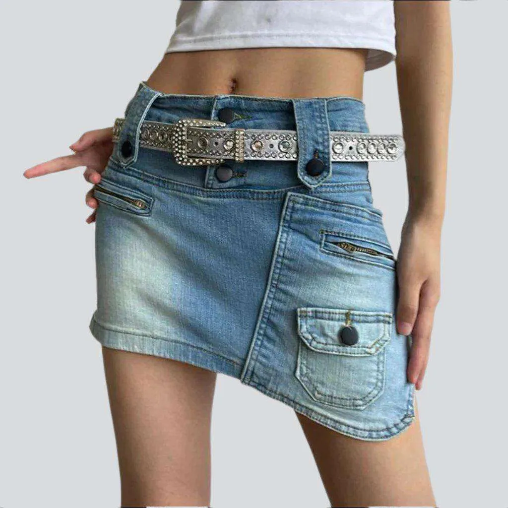 Bady con sanded denim skirt