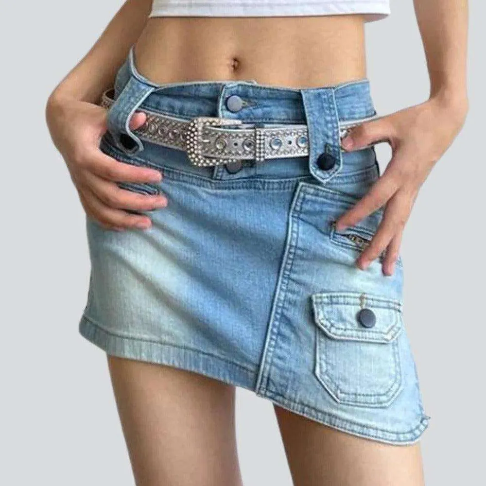 Bady con sanded denim skirt