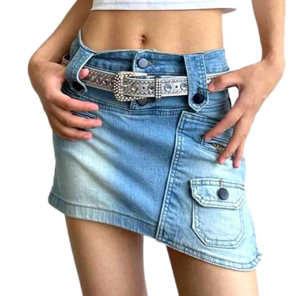 Bady con sanded denim skirt