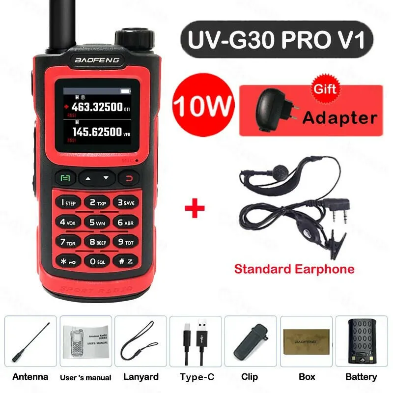 Baofeng UV-G30 Pro V1 Ham Walkie Talkie Long Range Two Way Radio Wireless Copy Frequency Transceiver Type-C Charger UV-5R UV-17