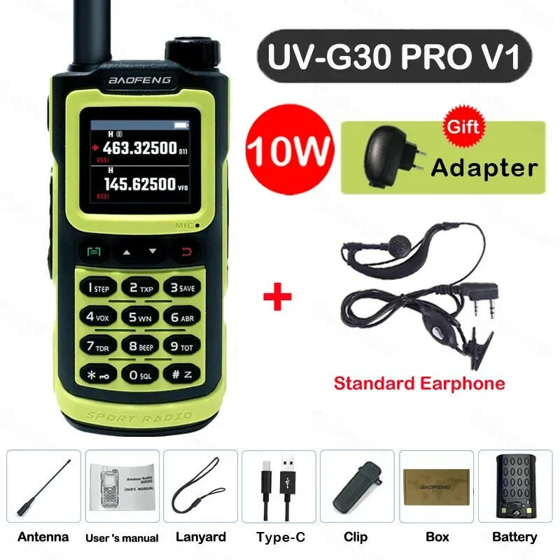 Baofeng UV-G30 Pro V1 Ham Walkie Talkie Long Range Two Way Radio Wireless Copy Frequency Transceiver Type-C Charger UV-5R UV-17