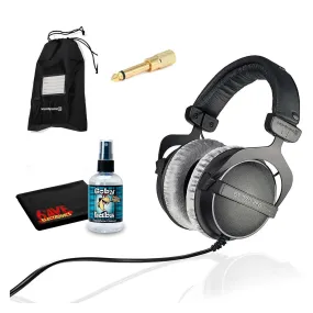 Beyerdynamic DT 770 Pro 250 ohm Professional Studio Headphones with 6Ave Headphone Cleaning Kit and Extended Warranty Bundle