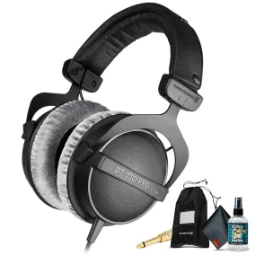 Beyerdynamic DT 770 Pro 80 ohm Professional Studio Headphones with 6Ave Headphone Cleaning Kit and Extended Warranty Bundle