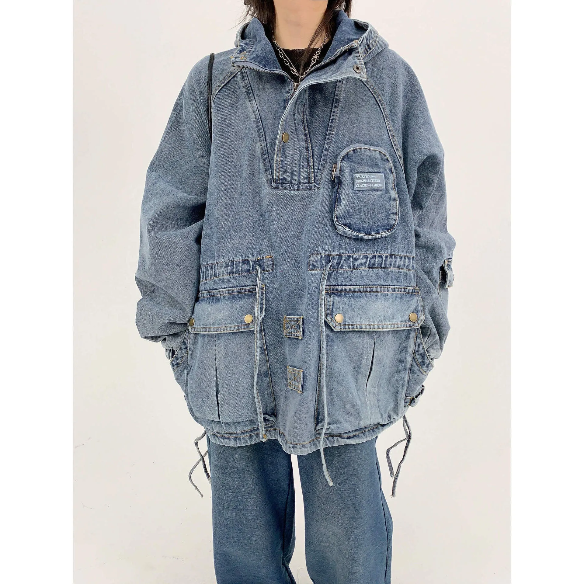 Big pockets women denim jacket