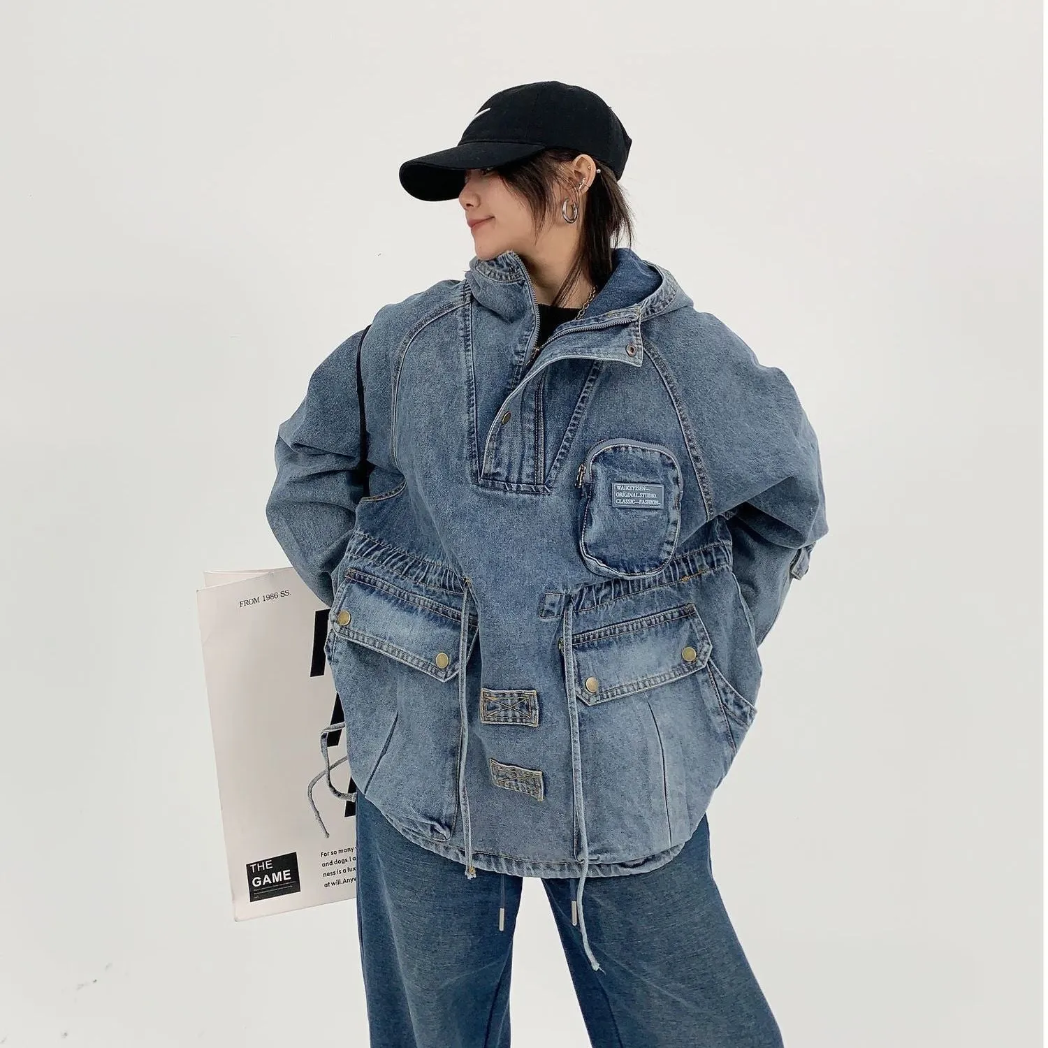 Big pockets women denim jacket