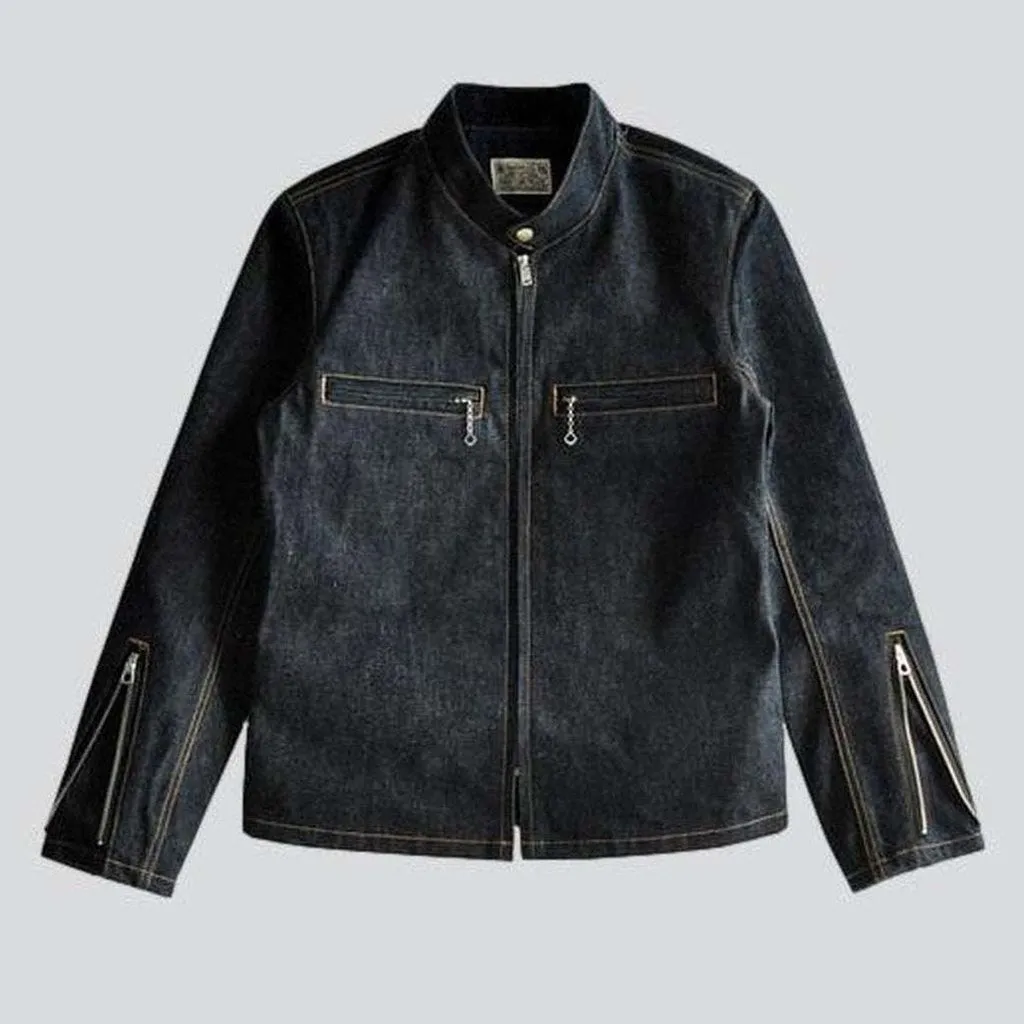 Biker men denim jacket