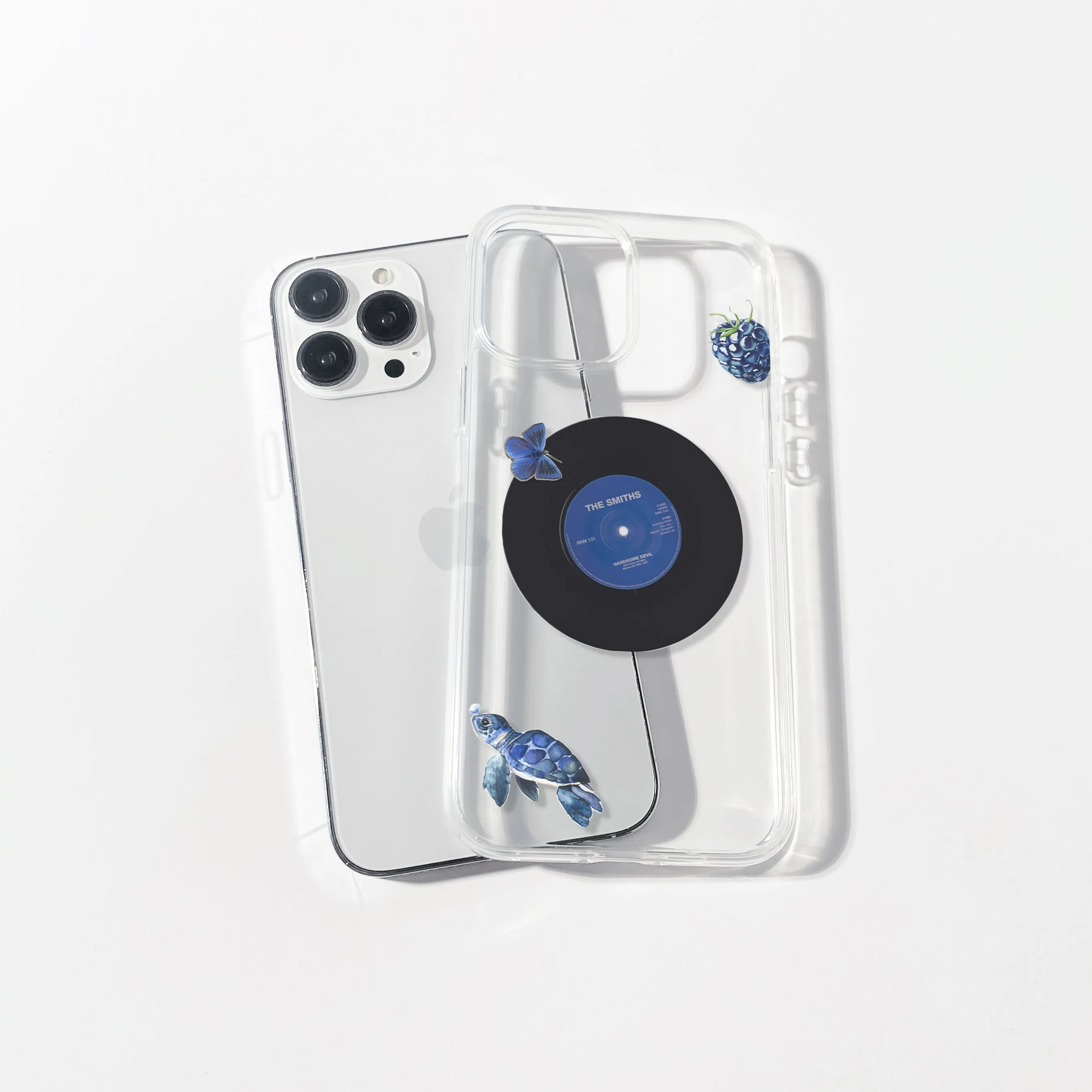 Blue Record Y2K Aesthetic Silicone Clear Case