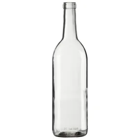 Bordeaux Wine Bottles - 750 ml, Clear, Flat Bottom - Case of 12