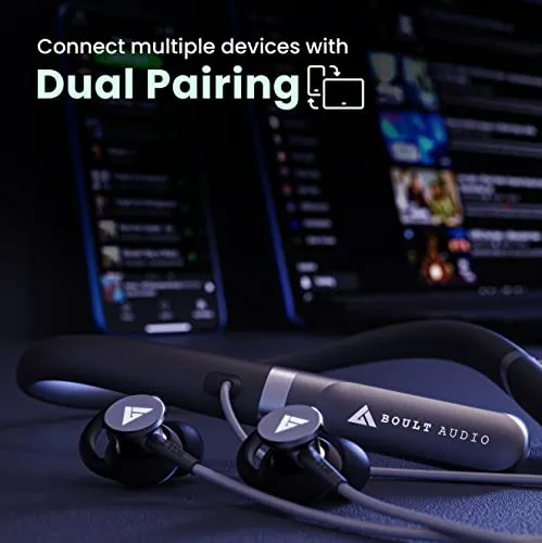 Boult Audio Curve ANC Wireless in Ear Wireless Earphones with 25dB Active Noise Cancellation, ENC Mic, 30H Playtime, 60ms Low Latency Mode, Dual Pairing, Type-C Fast Charging (10mins=10Hrs) (Black)