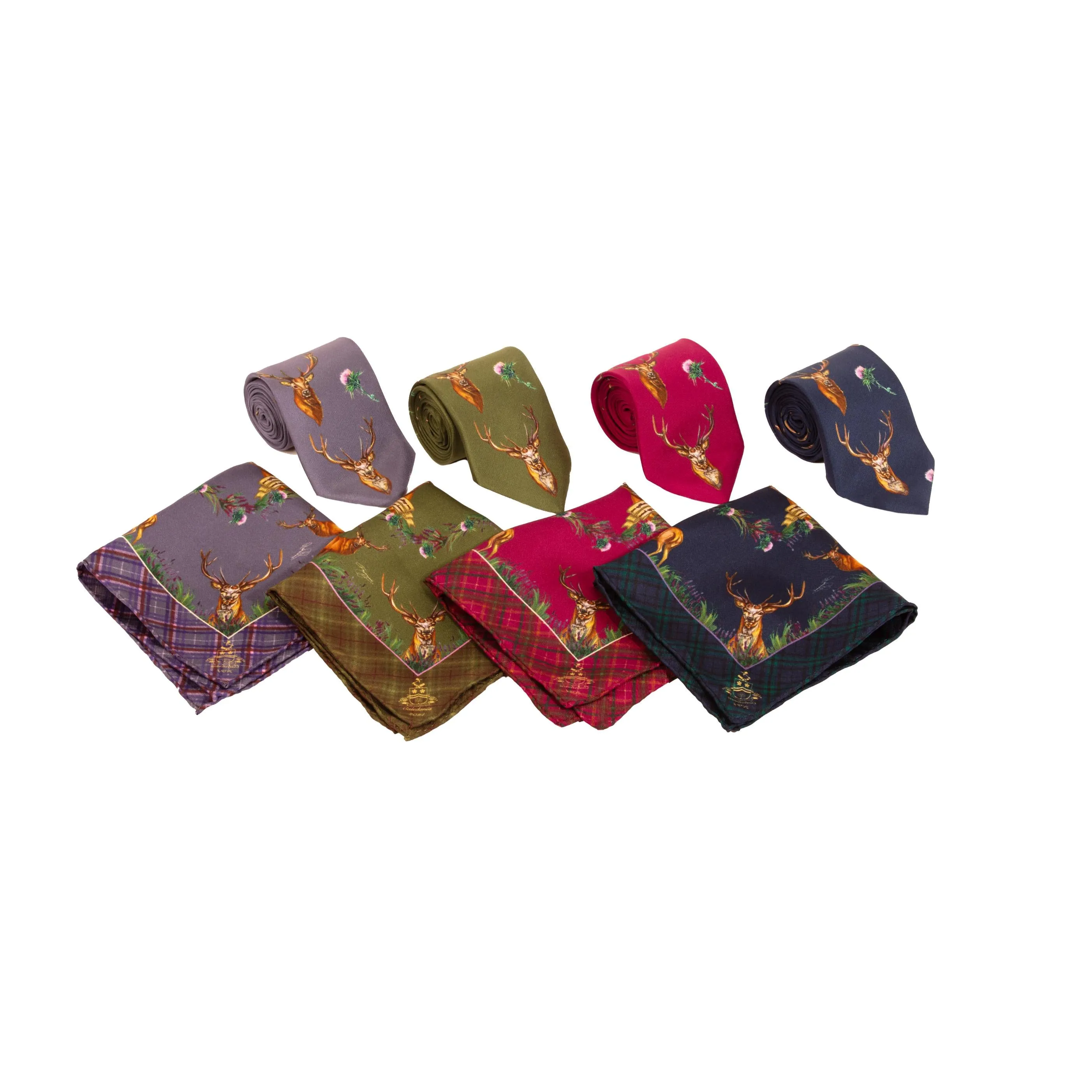 Caledonia Holly Berry Red Pure Silk Gentlemen's Tie Box Set