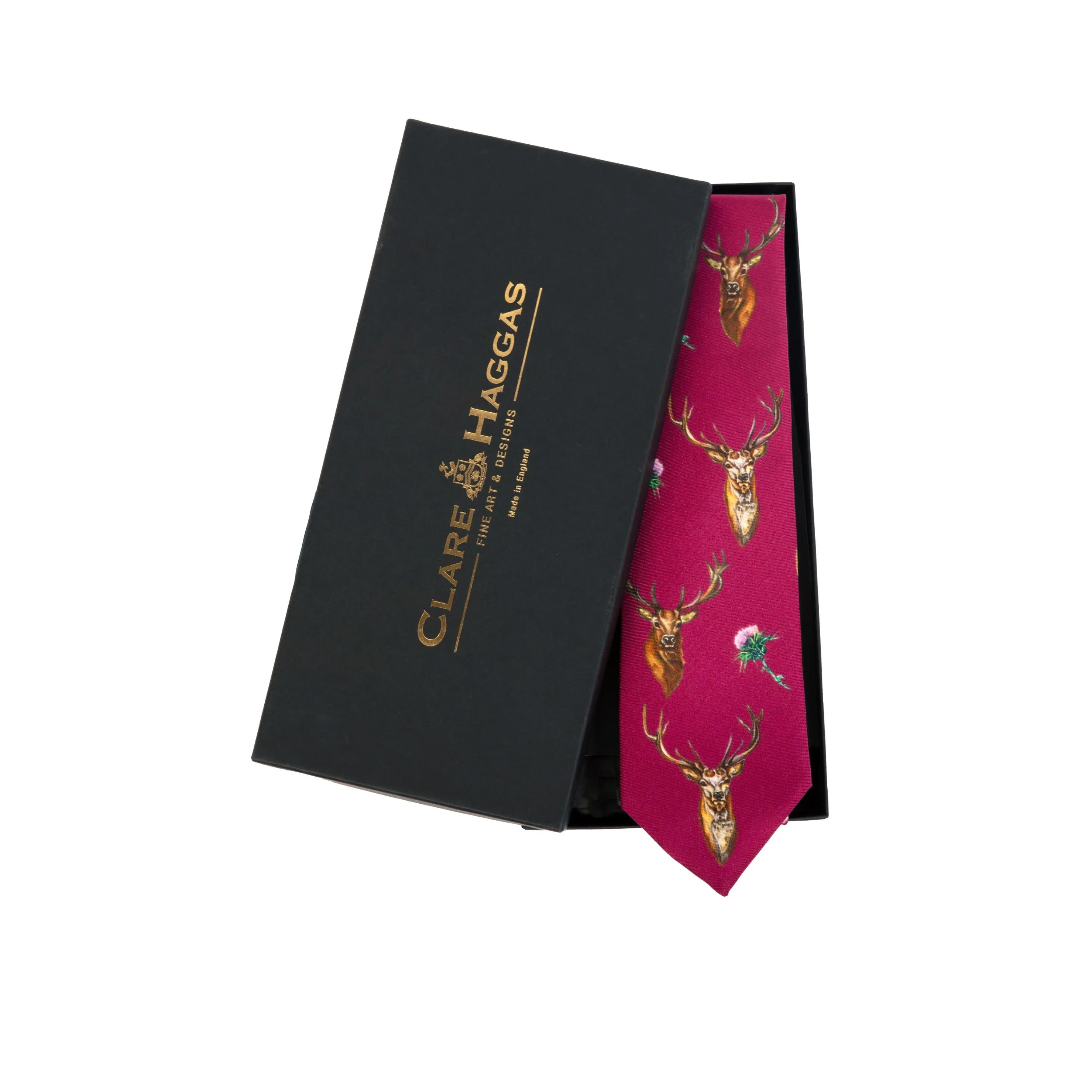 Caledonia Holly Berry Red Pure Silk Gentlemen's Tie Box Set