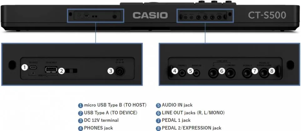 Casio CTS500 61-Key Portable Keyboard Touch Response 800 Tones