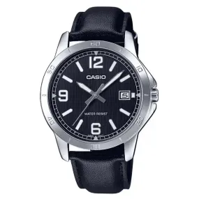 Casio MTP-V004L-1B Black Leather Watch for Men