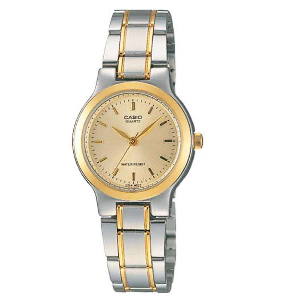 Casio Vintage LTP-1131G-9A Silver & Gold Stainless Steel Strap Watch for Women