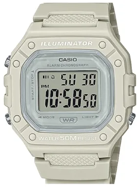 Casio W-218HC-8A Off White Resin Strap Watch for Men