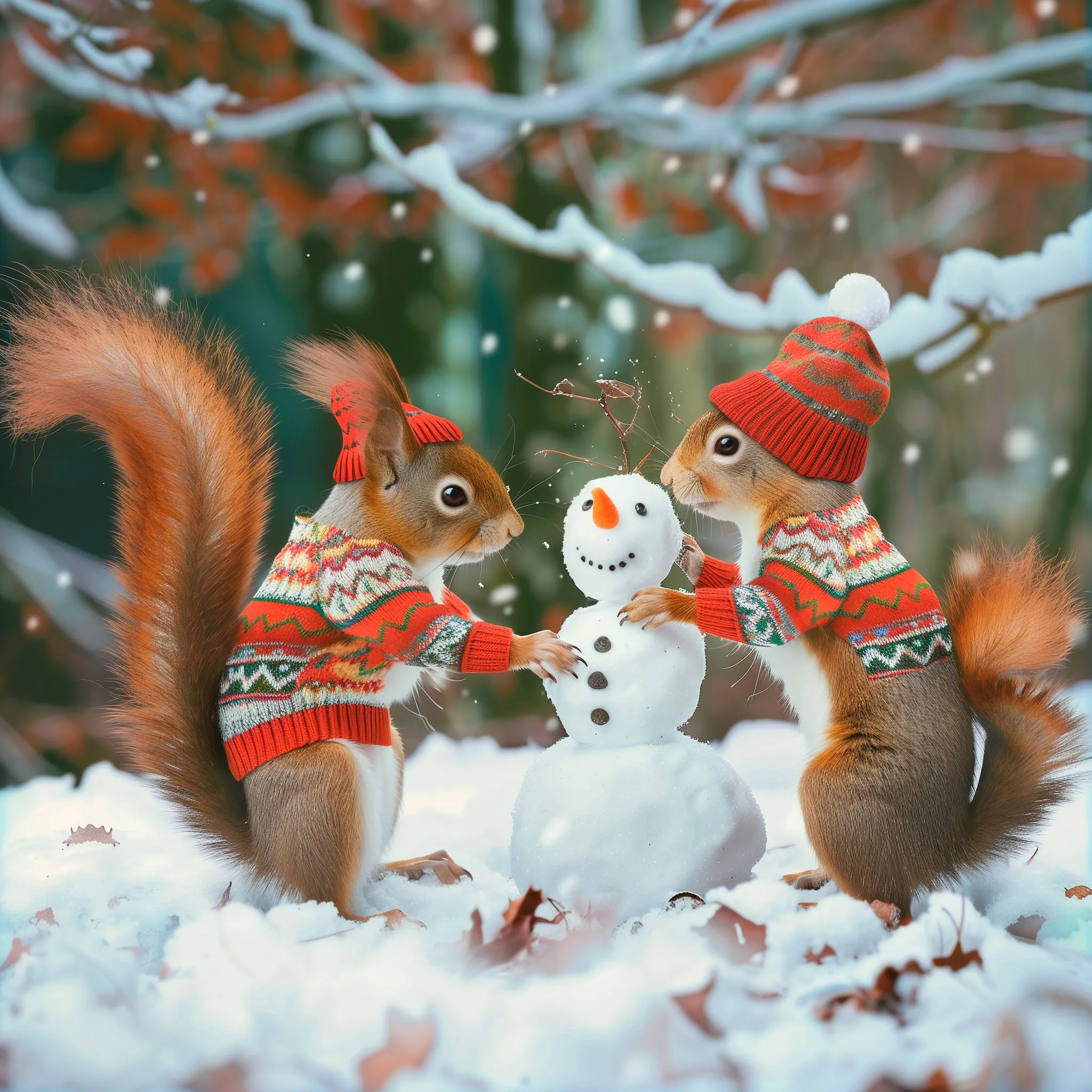 Christmas Red Squirrels | Card Set