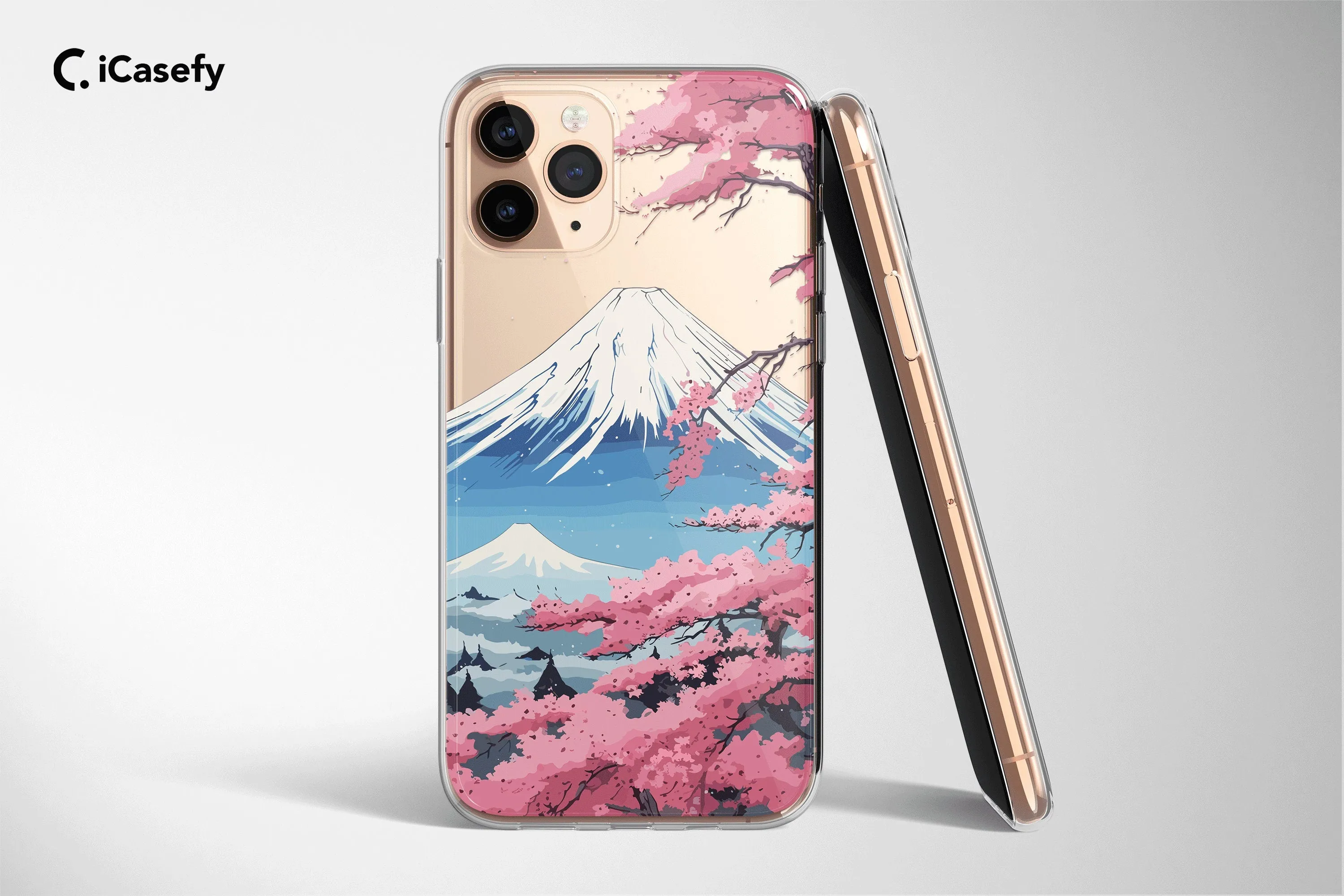 Clear Anime Lofi Phone Case Abstact Mountain Cover