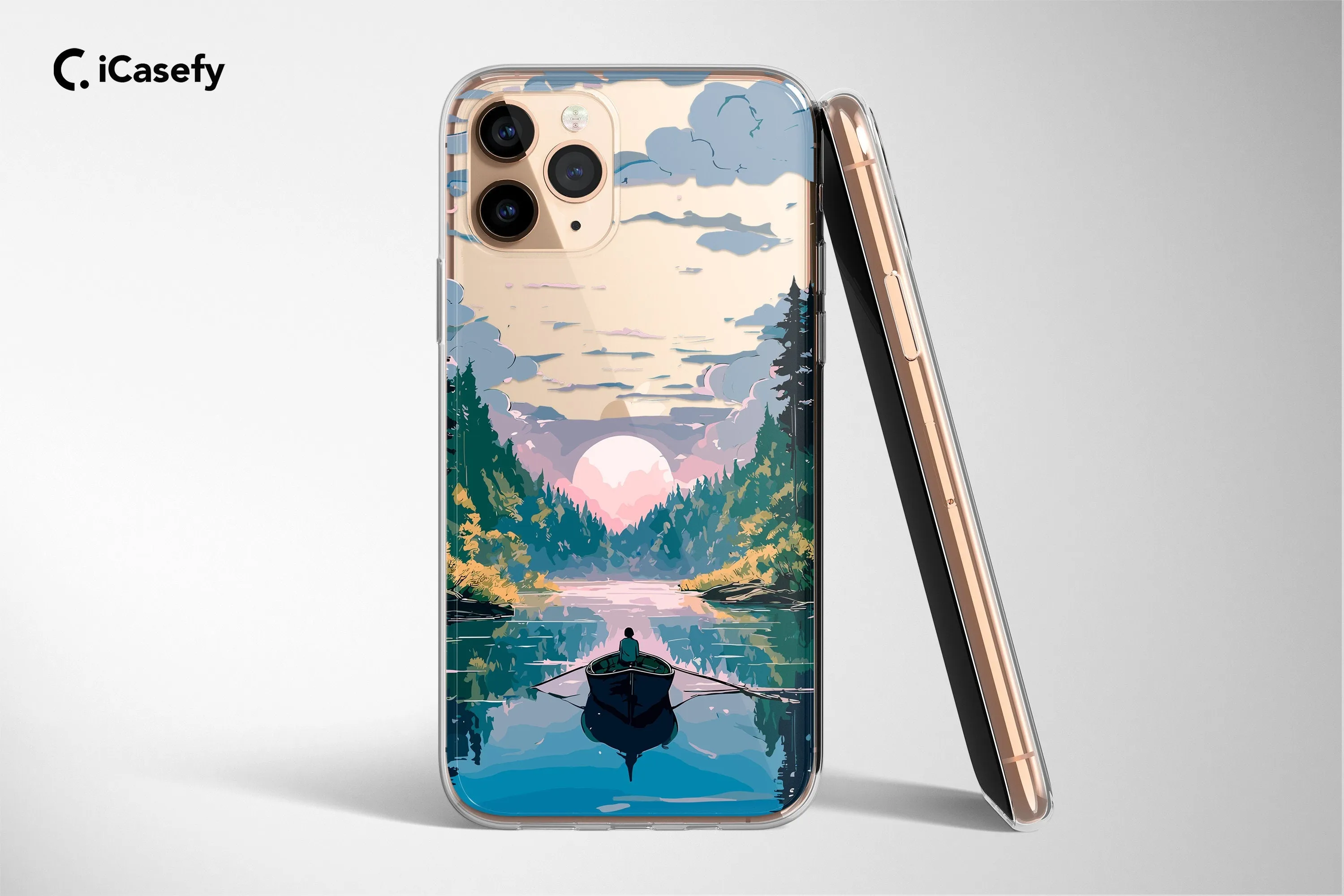 Clear Anime Lofi Phone Case Abstact Mountain Cover