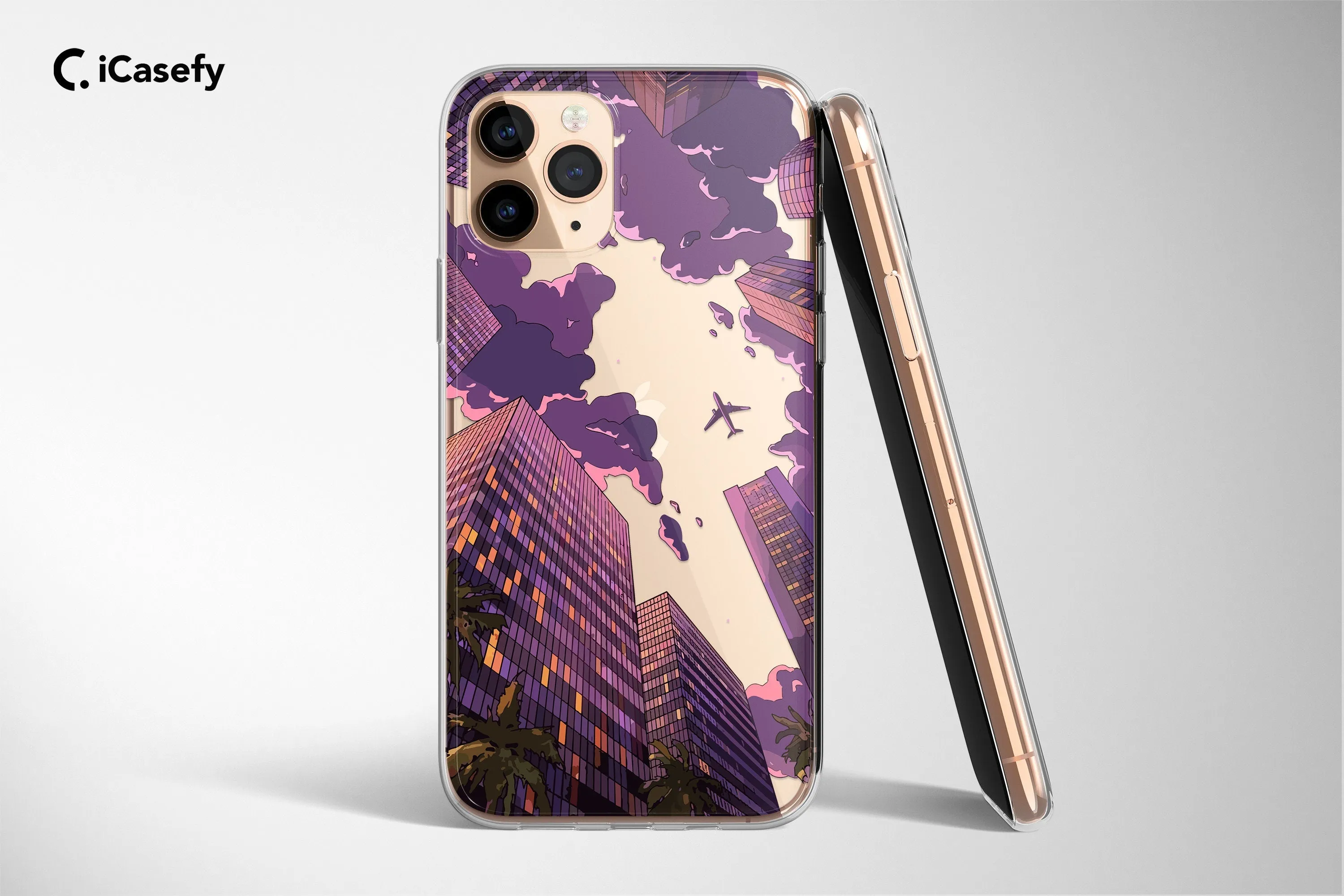 Clear Anime Lofi Phone Case Abstact Mountain Cover