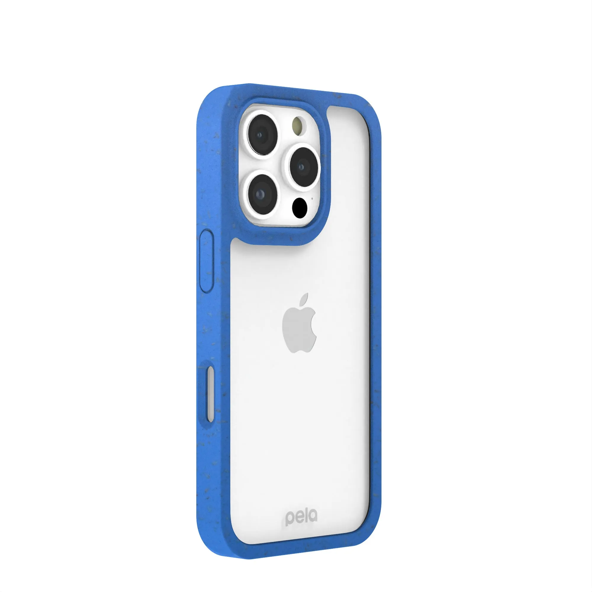 Clear iPhone 16 Pro Case with Electric Blue Ridge