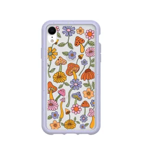 Clear Shrooms and Blooms iPhone XR Case With Lavender Ridge