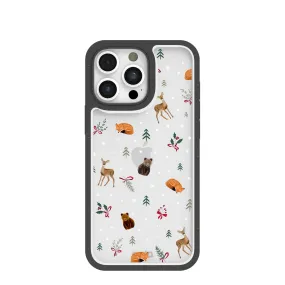 Clear Winter Woodland iPhone 16 Pro Max Case With Black Ridge