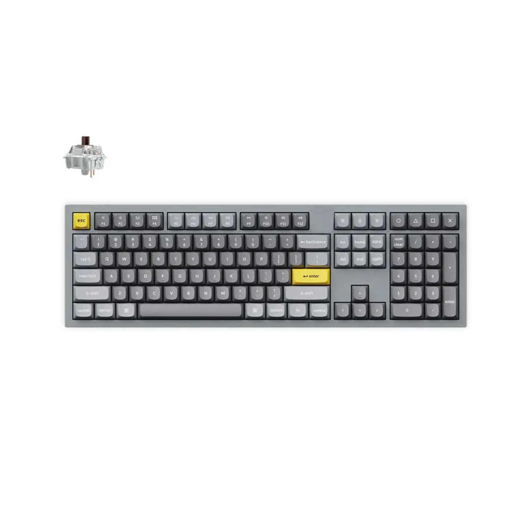 [CLEARANCE] Keychron Q6 QMK 104 Keys Full-Sized Wired Mechanical Keyboard with Hot-Swappable Switches, RGB Backlight, Gateron G Pro Switch for Mac and Windows PC Computer (Blue Clicky, Brown Tactile) (Silver Grey) Q6D2 Q6D3