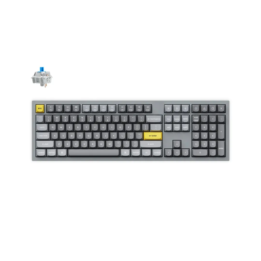 [CLEARANCE] Keychron Q6 QMK 104 Keys Full-Sized Wired Mechanical Keyboard with Hot-Swappable Switches, RGB Backlight, Gateron G Pro Switch for Mac and Windows PC Computer (Blue Clicky, Brown Tactile) (Silver Grey) Q6D2 Q6D3