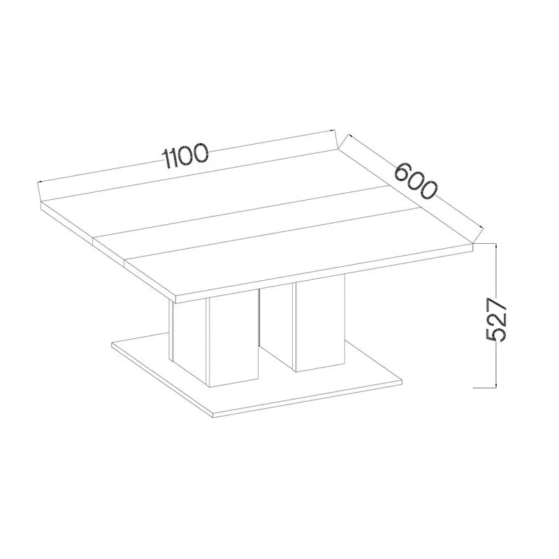 COFFEE TABLE BEN SONOMA AND BLACK 110X60CM