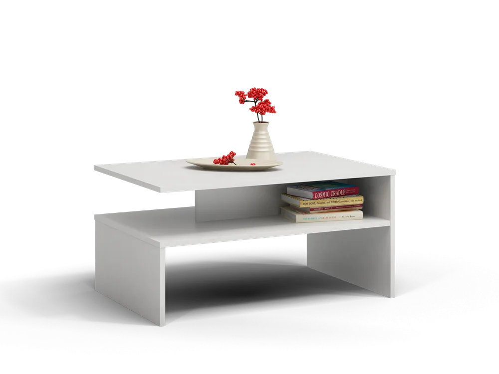 COFFEE TABLE BOSSY WHITE 90X60CM