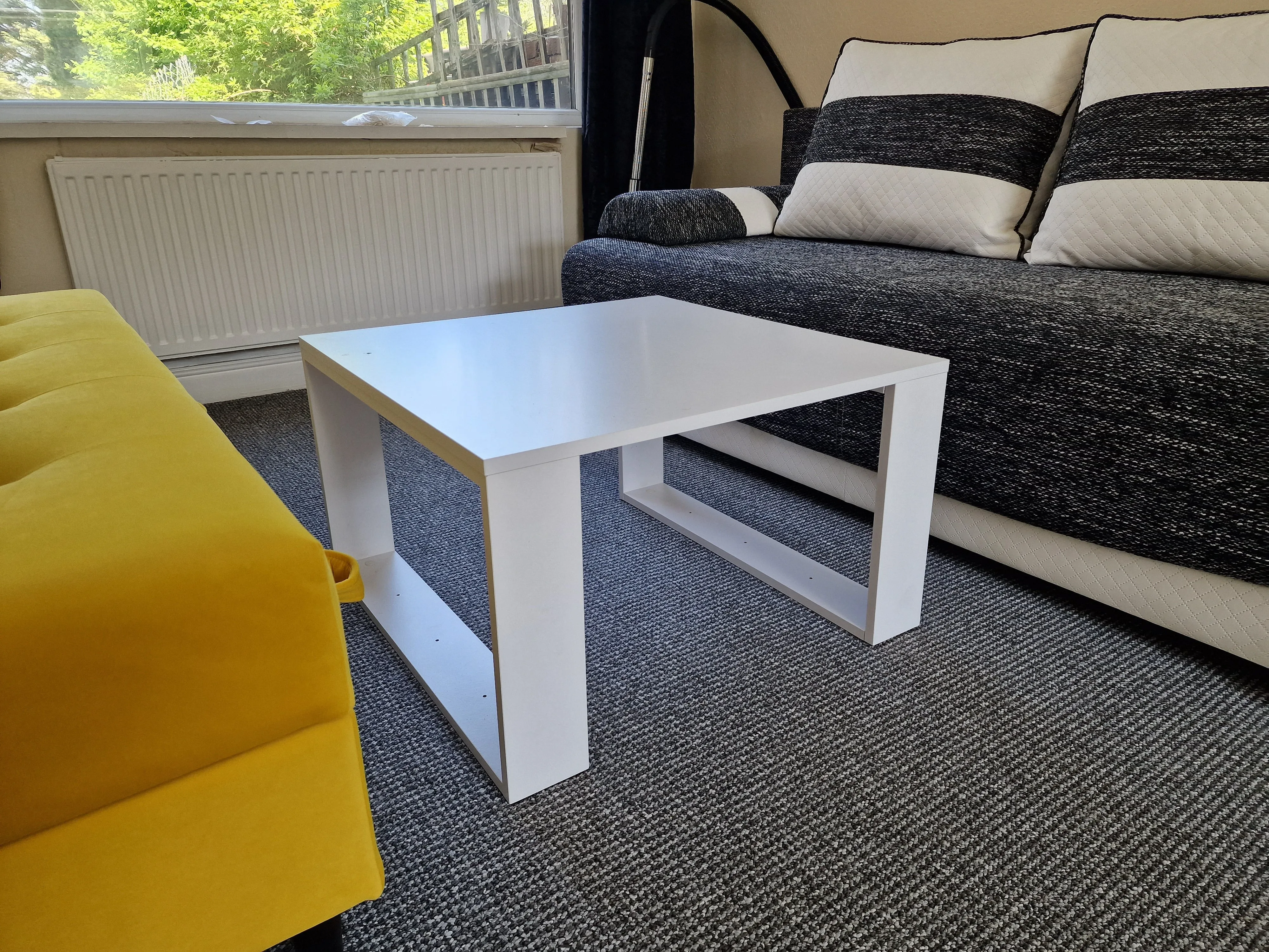 COFFEE TABLE LIVING ROOM LOFT MODERN MINI WHITE 67x67cm