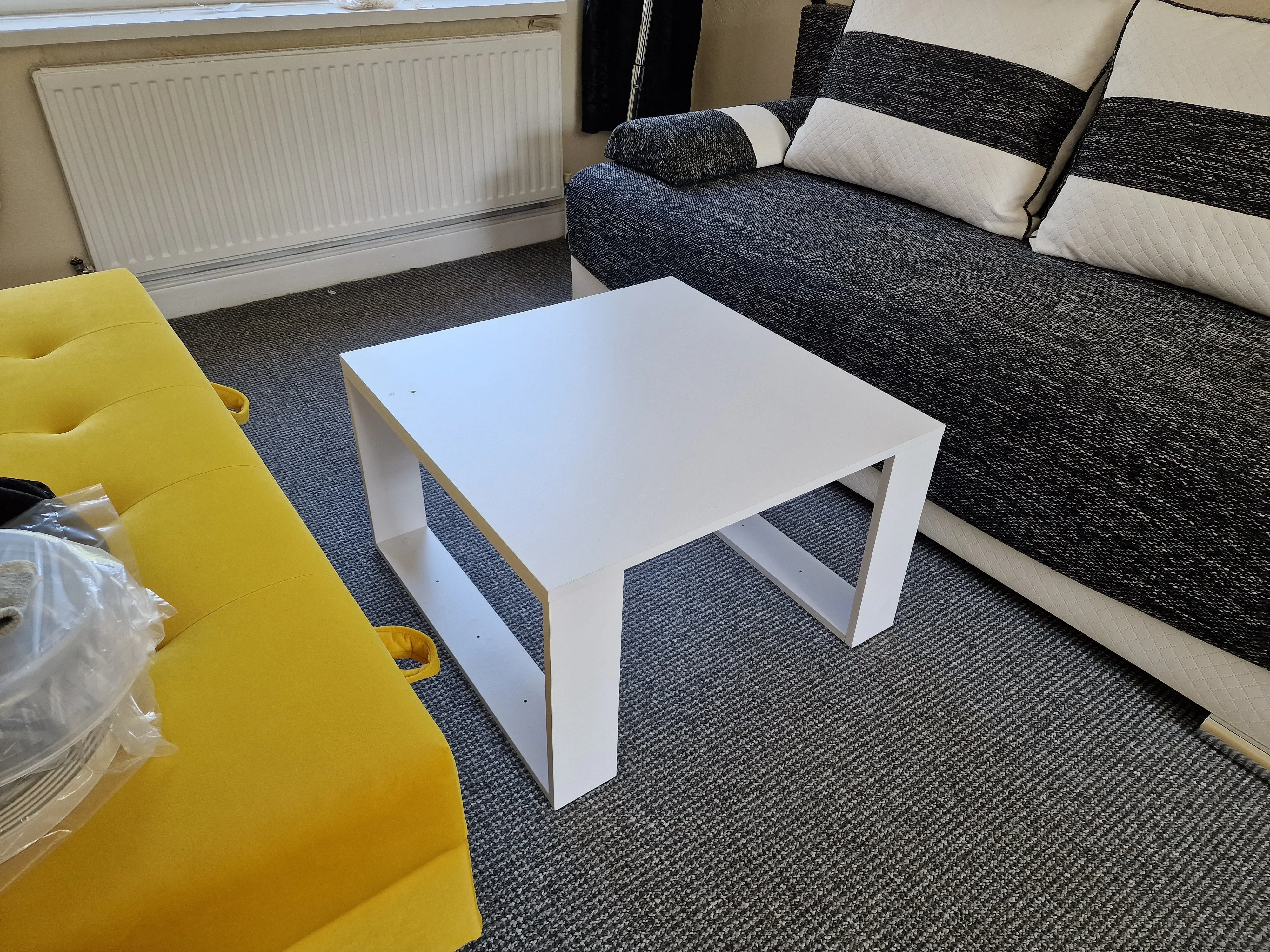 COFFEE TABLE LIVING ROOM LOFT MODERN MINI WHITE 67x67cm