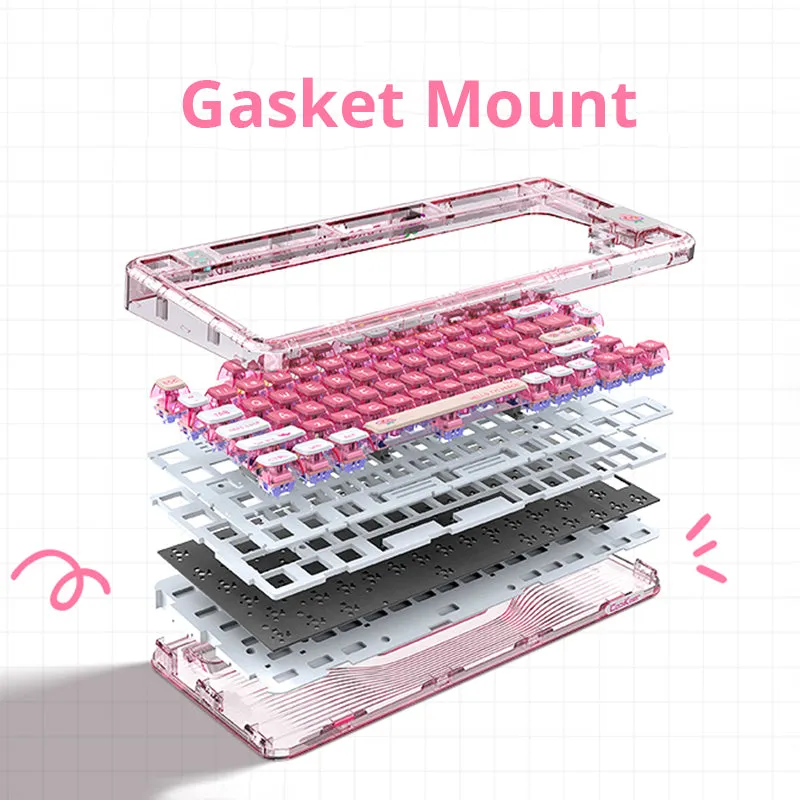 CoolKiller CK75 Triple Mode Transparent Mechanical Keyboard