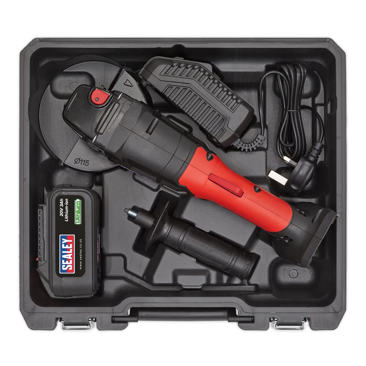 Cordless Angle Grinder ¯115mm 20V Lithium-ion 1hr Charge