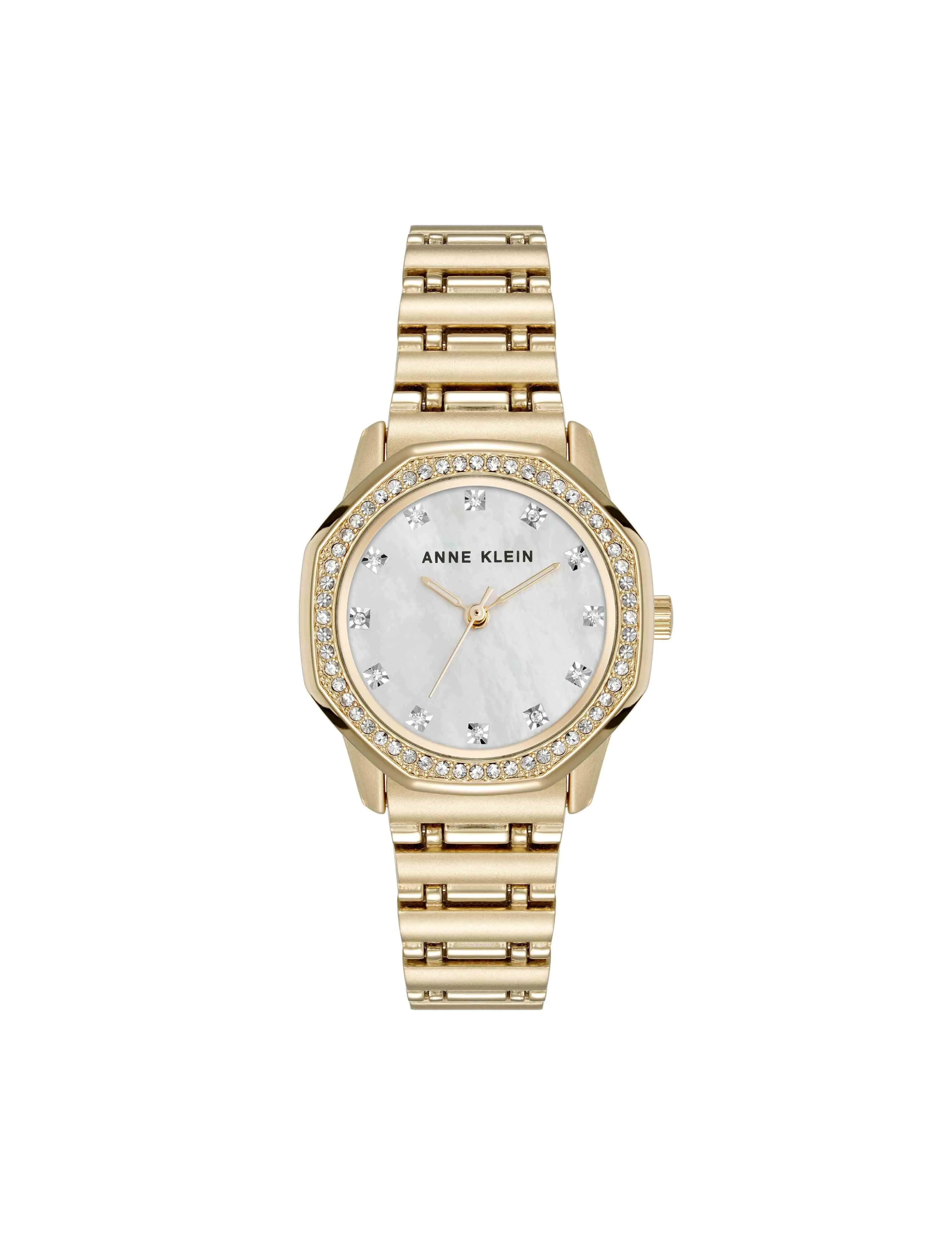 Crystal Accented Octagonal Case Watch