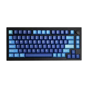 Custom Q1 QMK Mechanical Keyboard (Q1 Carbon Black w/ Knob)(Ocean Keycap)