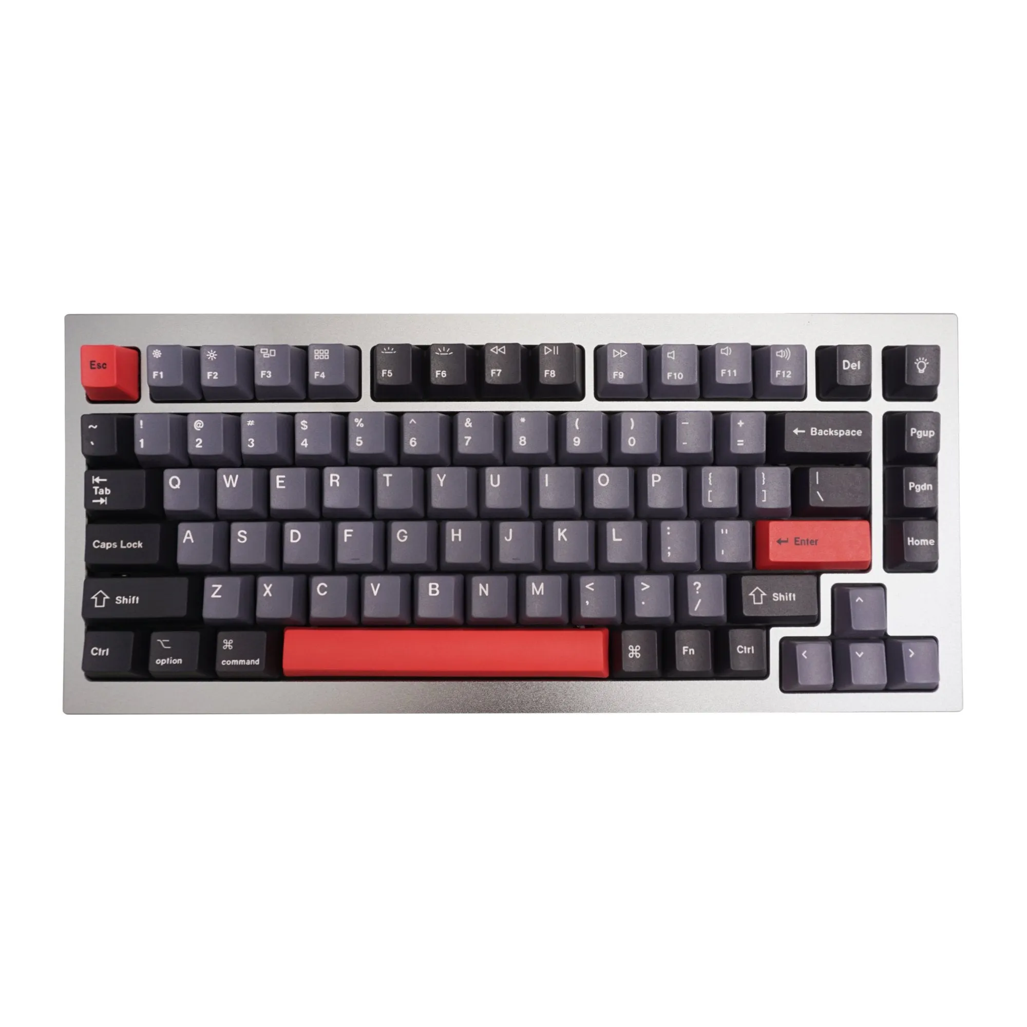 Custom Q1 QMK Mechanical Keyboard (Space Grey)(Dolch Red Keycap)