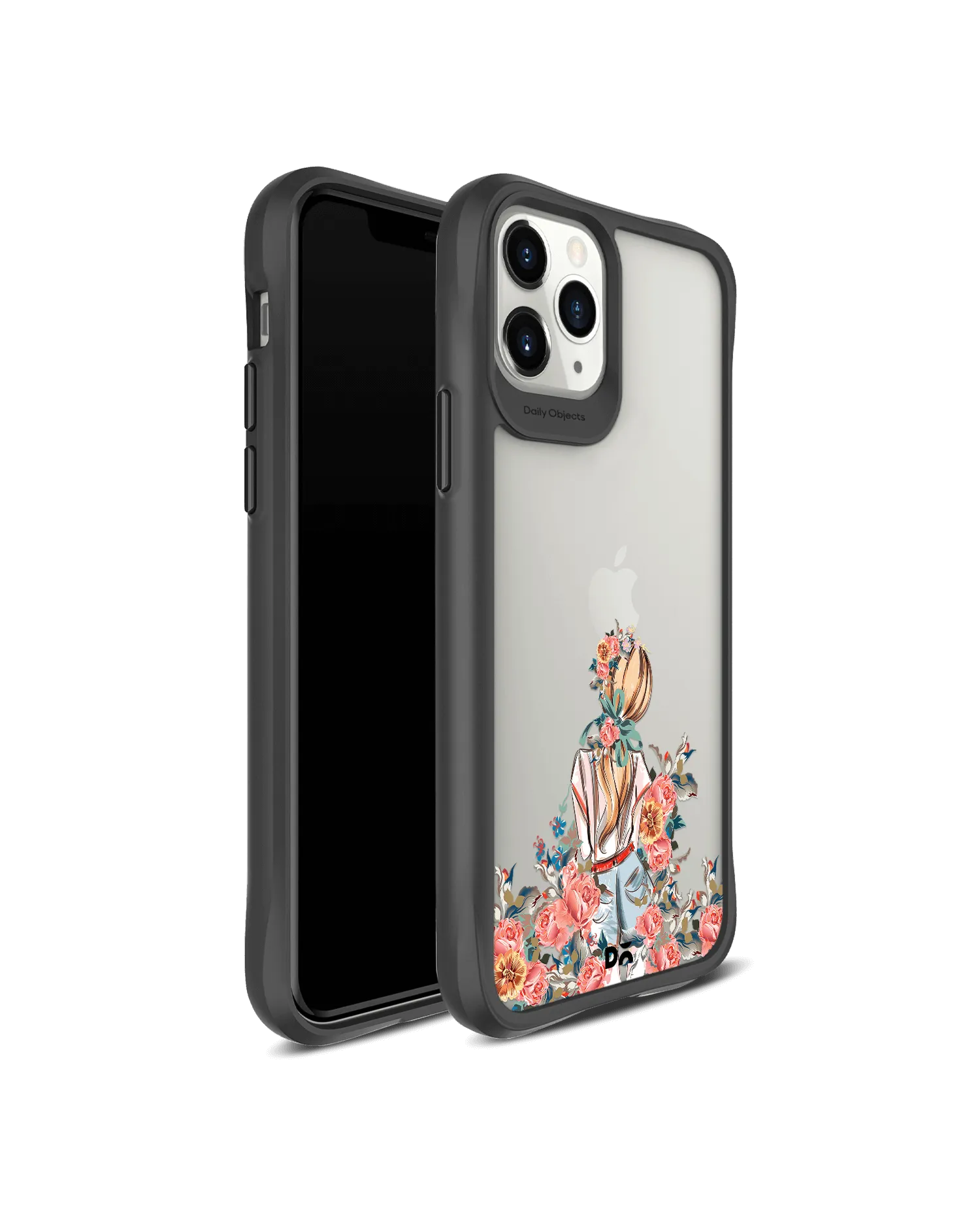 DailyObjects China Rose Black Hybrid Clear Case Cover For iPhone 11 Pro