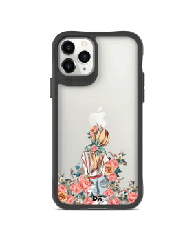 DailyObjects China Rose Black Hybrid Clear Case Cover For iPhone 11 Pro