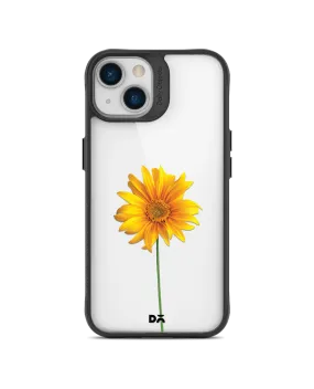 DailyObjects Clear Sunflower Black Hybrid Clear Case Cover For iPhone 13 Mini