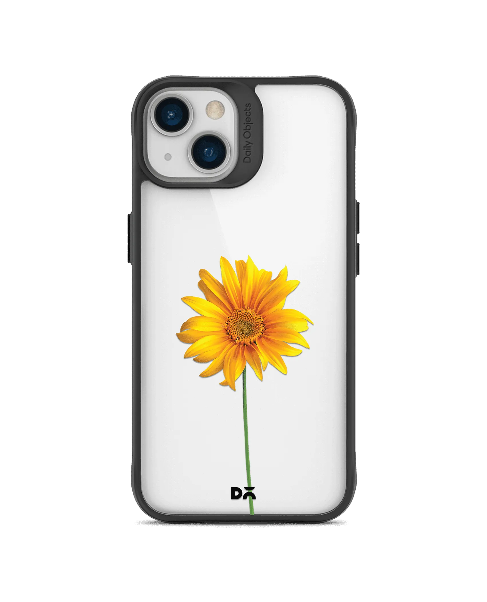 DailyObjects Clear Sunflower Black Hybrid Clear Case Cover For iPhone 13 Mini